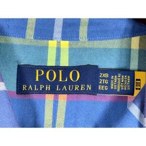 Polo Ralph Lauren Mens 2XB Plaid Button Down Shirt Blue Yellow Classic Fit NWT